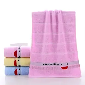 Оптовая продажа, хлопковые утолщенные Детские однотонные впитывающие полотенца 100 г, атласные полотенца с индивидуальным логотипом, подарки для дома