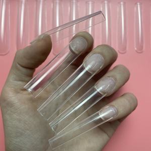 Puntas <span class=keywords><strong>de</strong></span> uñas cuadradas 3XL, 5,5 CM, 3XL, 12 tamaños, suministro personalizado, Etiqueta Privada, largas, cuadradas, transparentes, cubierta completa - Product Image 2