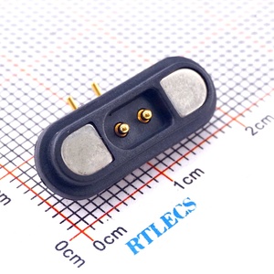 Pogo Vergoldeter Hochleistungs-PCB-Lötanschluss Federkontakt Stecker Buchse Kupfer Magnetischer Verbinder 2-polig - Product Image 3