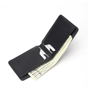 Custom US Dollar Bifold Wallet For Men Slim Minimalist Genuine Leather Men's Private Label Wallet