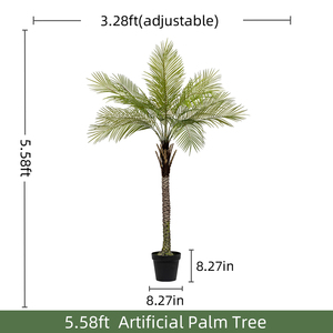 Grande erba artificiale di <span class=keywords><strong>palma</strong></span> per arredamento interno simulato Bonsai di plastica con foglie per il recinto del giardino o piante da interno - Product Image 6