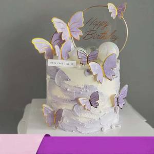 Décoration de gâteau Papillons en papier <span class=keywords><strong>comestible</strong></span> pour la rentrée scolaire Fête d'<span class=keywords><strong>anniversaire</strong></span> Insert de gâteau pour la Saint-Valentin Fête des mères - Product Image 1