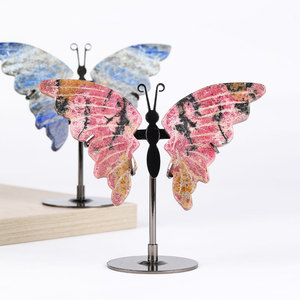 عالية الجودة الطبيعية الجمشت الكريستال العقيق المنحوت فراشة كريستال أجنحة فراشة مختلفة أجنحة الشفاء ديكور المنزل - Product Image 6