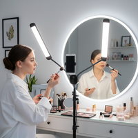 Simock 50W Lampe de studio LED à double bras pour photo et vidéo, éclairage d'appoint pour maquillage, diffusion en direct et photographie