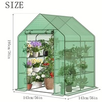 Serre, 56x56x76 "Walk in Greenhouse, maison verte portable pour l'extérieur avec couvercle en PE épais, 3 étages 8 étagères pour plantes