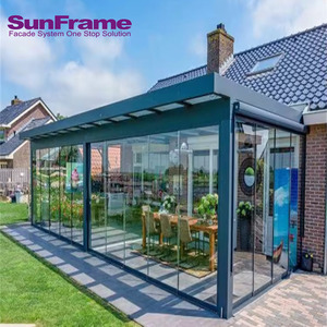 Moderno Four Seasons Solarium Cerrado <span class=keywords><strong>Porche</strong></span> Conservatorio Marco de aleación de aluminio Vidrio transparente para jardín Aluminio Sunroom Outdoor - Product Image 2