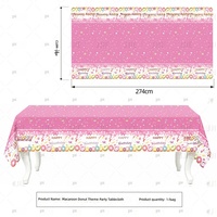 Nouvel ensemble de vaisselle jetable en papier à thème macaron et beignet, motif dessin animé mignon, pour fêtes d'anniversaire, fabriqué en Chine