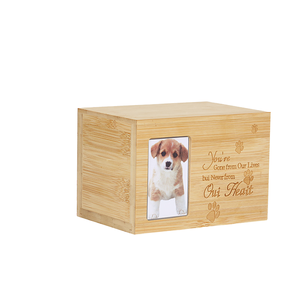 Keranda & Guci Hewan Peliharaan Ramah Lingkungan dari Bambu Modern, Hadiah Kenangan dengan Foto untuk Abu Kremasi Anjing - Product Image 4