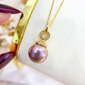 Pendentif en argent WENCHI S925 avec perles rondes de 9 à 15 mm, accessoires de mode DIY, collier pour femmes, modèle 10490, Chine - Product Image 4