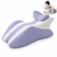 Oreiller multifonctionnel en mousse à mémoire de forme pour le lit, coussin de repos pour couple pour la lecture et l'utilisation du téléphone, design bicolore, cadeau d'anniversaire