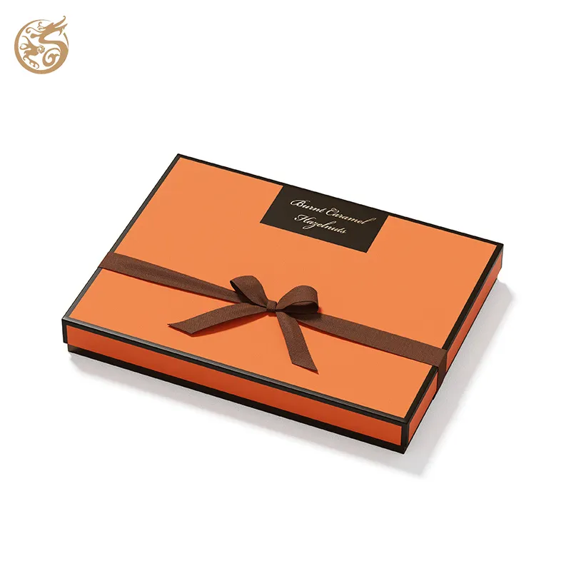 Foil Stamping Logo Square Rectangle Candy Chocolate Packaging Box Luxury with Gold Insert Food Cake Box Paper Cardboard