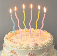 MOYI 2026 Meistverkaufte Fabrikausgabe Happy Birthday Spiralkerzen 6 Stück/Box Tortendekorationszubehör