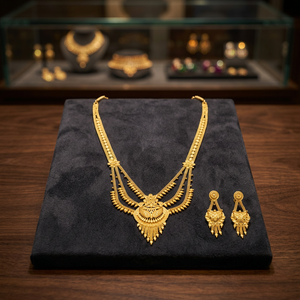 Wholesale 14K18K24K Micron Gold Filled Dubai Style <b>Bridal</b> Rani Haar Necklaces Traditional Design Jewelry Set Fashion Jewelry Set - Product Image 5