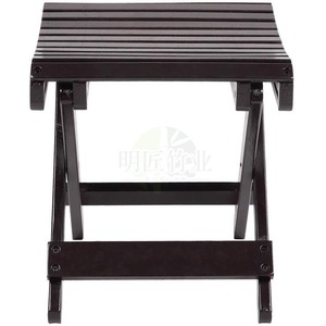 Tabouret de bain pliable en bois Mingjiang, design compact noir, pour usage domestique et hôtelier - Product Image 2
