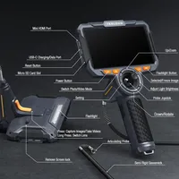 Endoscope d'inspection de puits et de tuyaux Teslong TF600D avec écran IPS 6 pouces, double objectif 6,5 mm, articulation à 360° et joystick 4 directions, Wi-Fi