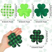 Guirlande de décoration transfrontalière en feutre polyester à motif à carreaux et trèfle, pour le Carnaval de la Saint-Patrick et les fêtes