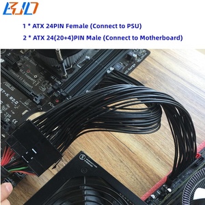 PSU Komputer PC ATX 24Pin Female ke Dual 2 X 24-Pin 20+4Pin Motherboard Splitter Adapter Kabel Ekstensi Daya 30CM - Product Image 5
