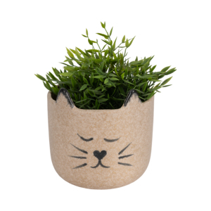 Pot de fleurs en céramique stoneware en forme de chat, pour décoration intérieure et extérieure - Product Image 2