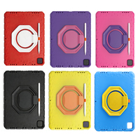 Coque en silicone antichoc avec béquille rotative à 360 degrés pour iPad Pro 12.9 2018/2020/2021/2022, idéale pour l'éducation scolaire