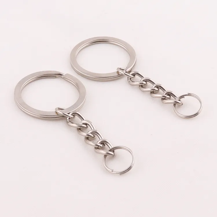 Factory Supply Cheap Blank Metal Key Ring With Chain Gifts Keychain
