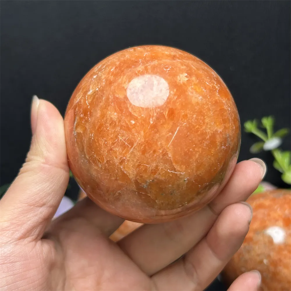 Toptan kristal el sanatları parlatma için doğal flaş taş topu ürün güneş taş küre hediye için feng shui