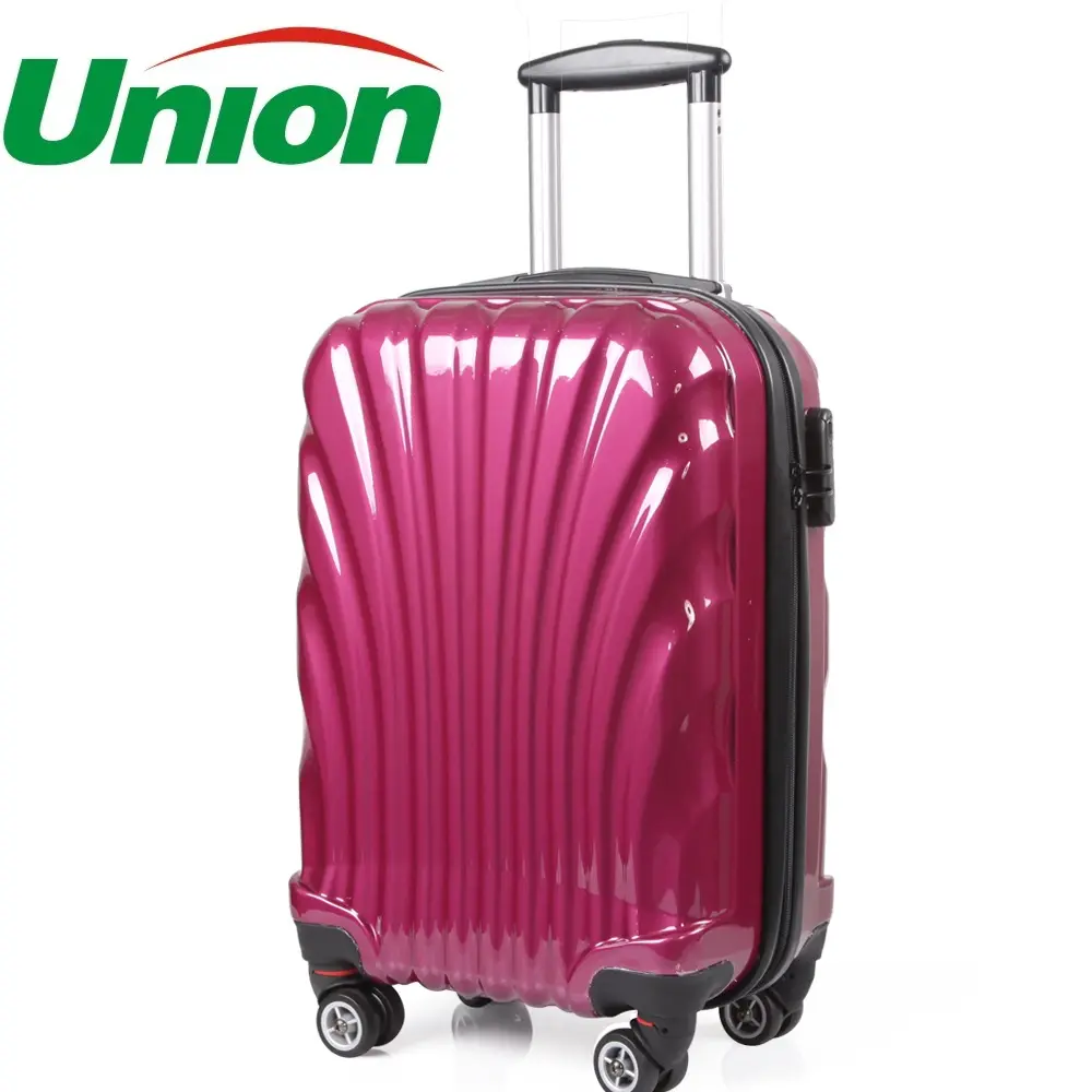 Wholesale High Quality Travel Trolley Bag Hard Case Pilot PP Hardside Luggage Purple Color Suitcase