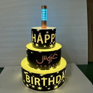 Servicio de Presentación de Botellas con Luces LED de 3 Niveles, Glorificador de Botellas con Luces LED, Presentador de Botellas para <span class=keywords><strong>Cumpleaños</strong></span>, Cubiteras Elegantes y Recipientes para Bebidas - Product Image 1