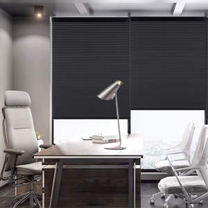 ستائر كهربائية مربعة بتصميم خلية النحل، ستائر نهارية وليلية للحماية من الشمس لغرف النوم، ستائر تعتيم بتصميم خلية النحل باللون الأسود - Product Image 3