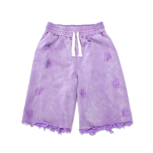 Wholesale Heavyweight Cotton Terry Washed Fleece <b>Shorts</b> <b>Men</b> Distressed Detail Baggy <b>Long</b> Casual <b>Shorts</b> - Product Image 2