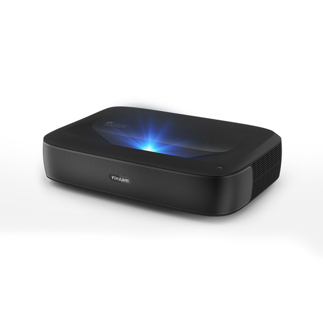 Yinzam H2 Ultra Short Throw Ratio Projector 4K, Full Triple Laser Wan OS Dual WiFi Wireless Projection UST Video Beamer 3D