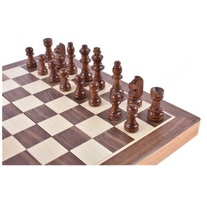 Juego de batalla de madera de 12 pulgadas, juego 2 en 1 de Ajedrez de viaje no magnético o magnético y tablero de damas con piezas de ajedrez Staunton - Product Image 6