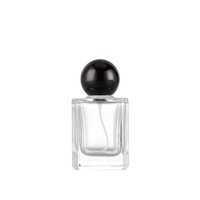 Flacon de parfum carré en verre personnalisé 30ml 50ml 100ml avec bouchon rond en métal doré ou argenté, conteneur vide de luxe à fond épais avec atomiseur