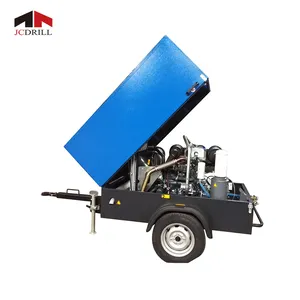 350cfm 34 bar Trailer Portable Diesel Wheeled Screw Air Compressor For Drilling Rig