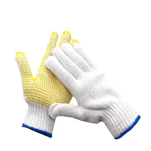 Gepunktete Baumwoll handschuhe Arbeits versicherung rutsch feste gebleichte Schleier Arbeits versicherung shand schuhe