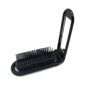 Pocket Mirror With Comb Hair Brush Portable Mini Folding Nylon 30 Days 500 Pcs 10.5cm*4cm*2cm OEM ABS Frame+tpr+nylon Pin