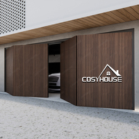 Porte de garage électrique pliante horizontale en aluminium cannelé moderne de luxe pour villa