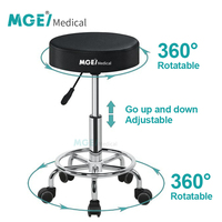 Chaise médicale en acier inoxydable PU mobile à hauteur réglable pour médecins et hôpitaux MEDIGE Factory Direct