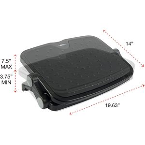 Reposapiés Ergonómico Alera ALE Negro, Acolchado Suave, 14w X 19 5/8d X 3 3/4 a 7 1/2h, Hecho de Plástico Resistente - Product Image 3