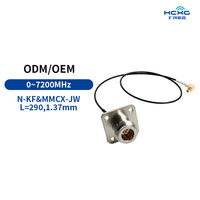Câble Pigtail RF à faible perte 1,37 mm, connecteur N femelle à bride 4 trous vers connecteur MMCX mâle 90 degrés pour antenne de routeur GNSS GPS