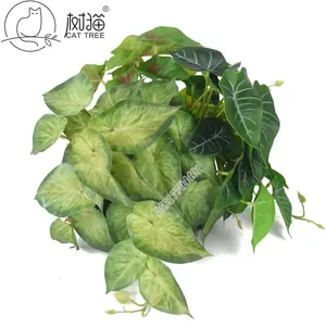 High Quality fake flower artificial ivy Alocasia artificial silk plants for garden decoration