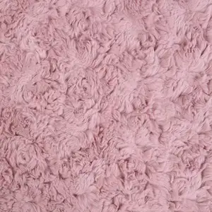 Bán Chạy Siêu Mềm 100% Polyester Dệt Kim Rose Textured Fur Vải Rabbit Faux Fur Cho Dép Đi Trong Nhà Giày Jacket Bag Hat
