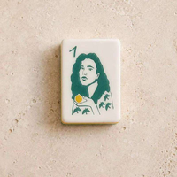 Tuiles de Mahjong personnalisées illustrées de collection, ensemble de Mahjong américain en acrylique avec design de portrait artistique, cadeau décoratif pour jeu de table