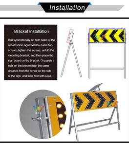 مقطورة تعمل بالطاقة الشمسية محمولة على لوحة سهم ليد مع حامل أصفر وامض دليل المرور لوحة السهم الضوئية - Product Image 6