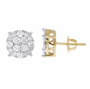 Luxury <b>Silver</b> Statement Earrings with Lab Grown Diamonds 10K Gold Plated Iced Out Style Jewelry for Party Gifts - Product Image 2