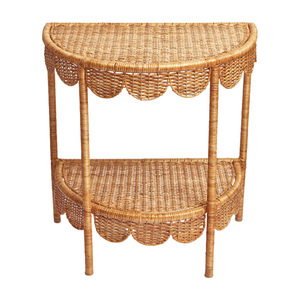 Table de rangement en rotin à 2 niveaux, étagère sur pied pour salon, pour livres et décorations - Product Image 5