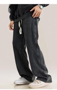 <span class=keywords><strong>Pantalon</strong></span> streetwear oversize pour homme, coupe droite tendance avec poches latérales, style décontracté, uni, logo teint <span class=keywords><strong>sur</strong></span> la ceinture - Product Image 3