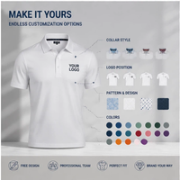 Polo de golf en piqué de coton pour homme avec logo personnalisé, manches courtes, bordure contrastée, col côtelé, polo brodé pour club de golf