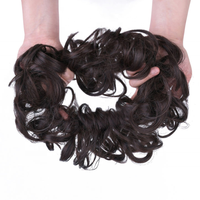 Chignon Scrunchie Ondulé Naturel avec Élastique – Accessoire Cheveux pour Chignon Désordonné ou Queue de Cheval