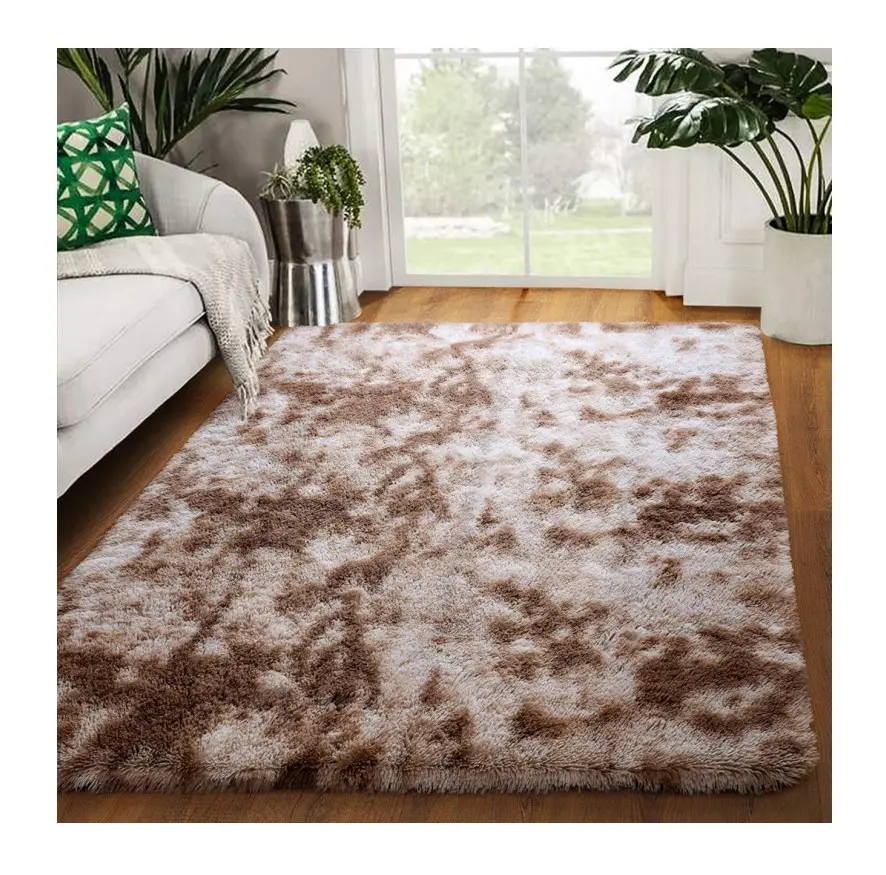 Soft polyester high pile plush carpets rug shaggy