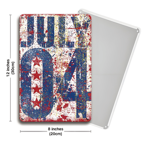 Letrero Metálico Vintage con Diseño del Día de la Independencia del 4 de Julio y Estampado de la Bandera Americana - Product Image 5